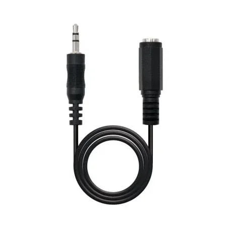 Cable Estéreo Nanocable 10.24.0205/ Jack 3.5 Macho - Jack 3.5 Hembra/ 5m/ Negro - PixelPlaza