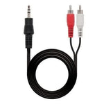 Cable Estéreo Nanocable 10.24.0301/ Jack 3.5 Macho - RCA Macho/ 1.5m/ Negro - PixelPlaza
