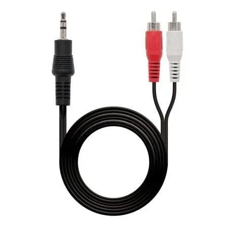 Cable Estéreo Nanocable 10.24.0310/ Jack 3.5 Macho - 2x RCA Macho/ 10m/ Negro - PixelPlaza
