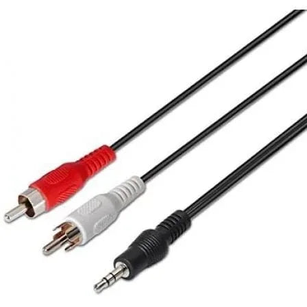 Cable Estéreo Nanocable 10.24.0310/ Jack 3.5 Macho - 2x RCA Macho/ 10m/ Negro - PixelPlaza