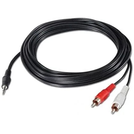 Cable Estéreo Nanocable 10.24.0310/ Jack 3.5 Macho - 2x RCA Macho/ 10m/ Negro - PixelPlaza