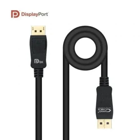 Cable DisplayPort 1.4 8K Nanocable 10.15.2501-L150/ DisplayPort Macho - DisplayPort Macho/ 1.5m/ Certificado/ Negro - PixelPlaza