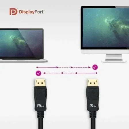 Cable DisplayPort 1.4 8K Nanocable 10.15.2501-L150/ DisplayPort Macho - DisplayPort Macho/ 1.5m/ Certificado/ Negro - PixelPlaza