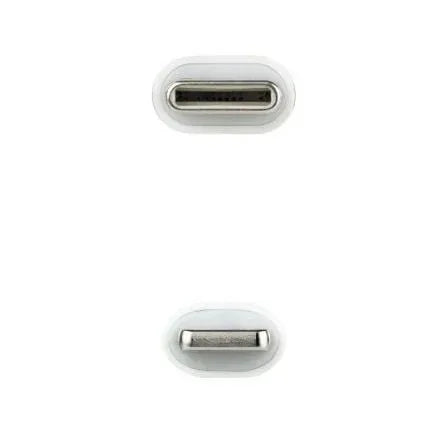 Cable USB 2.0 Tipo-C Lightning Nanocable 10.10.0600/ USB Tipo-C Macho - Lightning Macho/ 50cm/ Blanco - PixelPlaza