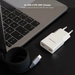 Cargador de Pared Nanocable 10.10.2029/ 2xUSB Tipo-C/ 30W/ Blanco - PixelPlaza