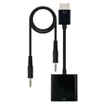 Conversor Nanocable 10.16.2001-BK/ HDMI Macho - VGA Hembra/ Jack 3.5 Hembra/ 10cm/ Negro - PixelPlaza