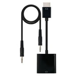 Conversor Nanocable 10.16.2001-BK/ HDMI Macho - VGA Hembra/ Jack 3.5 Hembra/ 10cm/ Negro - PixelPlaza