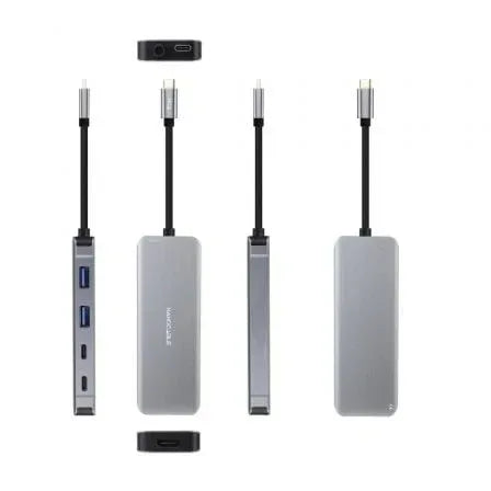 Docking Tipo-C Nanocable 10.16.1006/ 2xUSB/ 1xHDMI 4K/ 2xUSB Tipo-C/ 1xUSB Tipo-C PD - PixelPlaza
