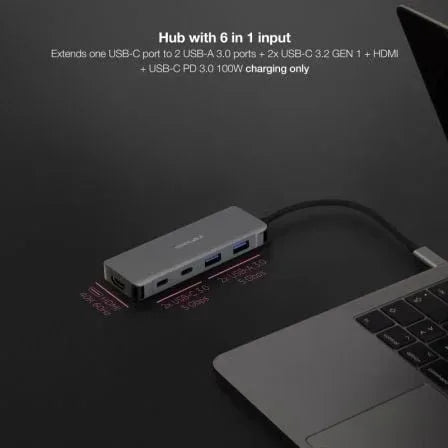 Docking Tipo-C Nanocable 10.16.1006/ 2xUSB/ 1xHDMI 4K/ 2xUSB Tipo-C/ 1xUSB Tipo-C PD - PixelPlaza