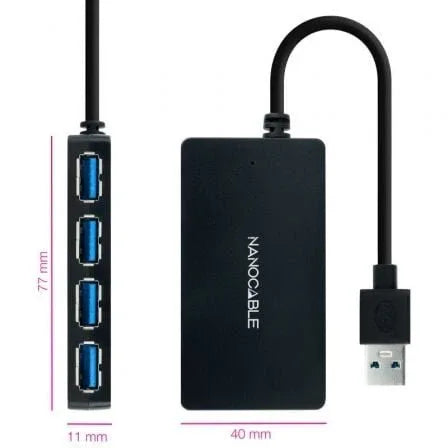 Hub USB 3.0 Nanocable 10.16.4403/ 4xUSB - PixelPlaza