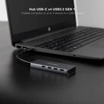 Hub USB Tipo-C Nanocable 10.16.4504/ 4xUSB Tipo-C/ Gris - PixelPlaza