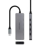 Hub USB Tipo-C Nanocable 10.16.4505/ 4xUSB Tipo-C/ 1xUSB Tipo-C DP/ Gris - PixelPlaza