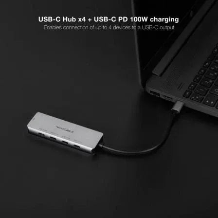 Hub USB Tipo-C Nanocable 10.16.4505/ 4xUSB Tipo-C/ 1xUSB Tipo-C DP/ Gris - PixelPlaza