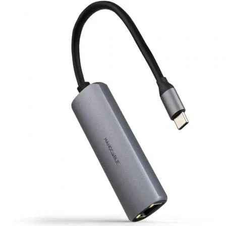 Hub USB Tipo-C 3.1 Nanocable 10.16.4603/ 1xUSB Tipo-C PD/ 1xRJ45/ Gris - PixelPlaza