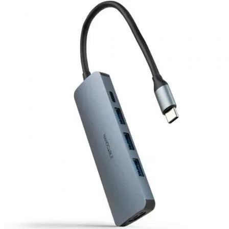 Docking Tipo-C Nanocable 10.16.4605/ 3xUSB/ 1xHDMI 4K/ 1xUSB Tipo-C PD/ Gris - PixelPlaza