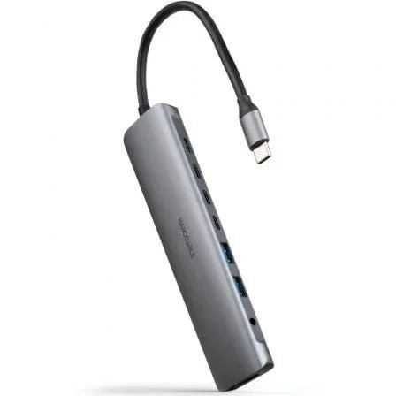 Docking Tipo-C Nanocable 10.16.4608/ 2xUSB/ 3xUSB Tipo-C/ 1xHDMI 4K/ 1xJack 3.5/ 1xUSB Tipo-C PD/ Gris - PixelPlaza