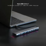 Docking Tipo-C Nanocable 10.16.4608/ 2xUSB/ 3xUSB Tipo-C/ 1xHDMI 4K/ 1xJack 3.5/ 1xUSB Tipo-C PD/ Gris - PixelPlaza