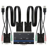 KVM Switch Nanocable 10.12.0001/ PC - CPU: 2 VGA + 2 USB + 4 JACK 3.5 / CONSOLA: 2 USB + VGA + 2 JACK 2.5/ 1.4m - PixelPlaza