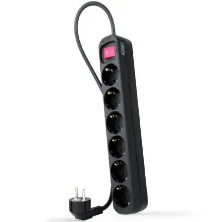 Regleta con Interruptor Nanocable 10.37.0006-BK/ 6 Tomas de Corriente/ Cable 1.4m/ Negro - PixelPlaza