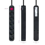 Regleta con Interruptor Nanocable 10.37.0006-BK/ 6 Tomas de Corriente/ Cable 1.4m/ Negro - PixelPlaza