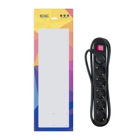Regleta con Interruptor Nanocable 10.37.0006-BK/ 6 Tomas de Corriente/ Cable 1.4m/ Negro - PixelPlaza