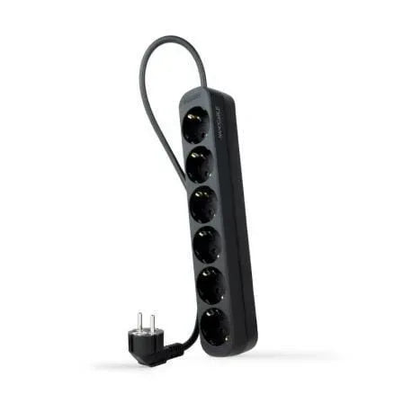 Regleta Nanocable 10.37.0006-NS-BK/ 6 Tomas de Corriente/ Cable 1.4m/ Negra - PixelPlaza