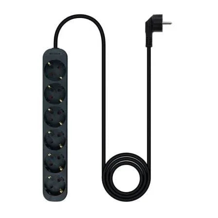 Regleta Nanocable 10.37.0006-NS-BK/ 6 Tomas de Corriente/ Cable 1.4m/ Negra - PixelPlaza