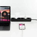 Regleta Nanocable 10.37.0006-NS-BK/ 6 Tomas de Corriente/ Cable 1.4m/ Negra - PixelPlaza