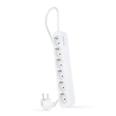 Regleta Nanocable 10.37.0006-NS/ 6 Tomas de Corriente/ Cable 1.4m/ Blanca - PixelPlaza