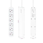 Regleta Nanocable 10.37.0006-NS/ 6 Tomas de Corriente/ Cable 1.4m/ Blanca - PixelPlaza
