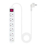 Regleta con Interruptor Nanocable 10.37.0006/ 6 Tomas de Corriente/ Cable 1.4m/ Blanca - PixelPlaza