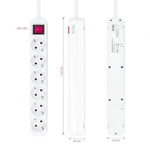 Regleta con Interruptor Nanocable 10.37.0006/ 6 Tomas de Corriente/ Cable 1.4m/ Blanca - PixelPlaza
