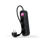 Regleta con Interruptor Nanocable 10.38.0003-BK/ 3 Tomas de Corriente/ Cable 1.4m/ Negra - PixelPlaza