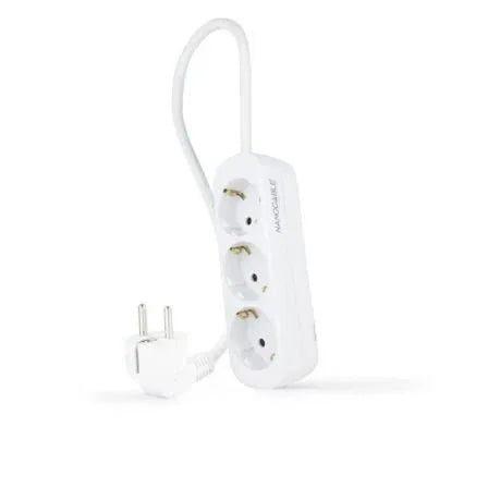 Regleta Nanocable 10.38.0003-NS/ 3 Tomas de Corriente/ Cable 1.4m/ Blanca - PixelPlaza