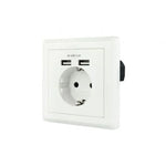 Roseta de Pared Nanocable 10.35.0010/ 1 Schuko/ 2 USB - PixelPlaza