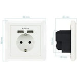 Roseta de Pared Nanocable 10.35.0010/ 1 Schuko/ 2 USB - PixelPlaza