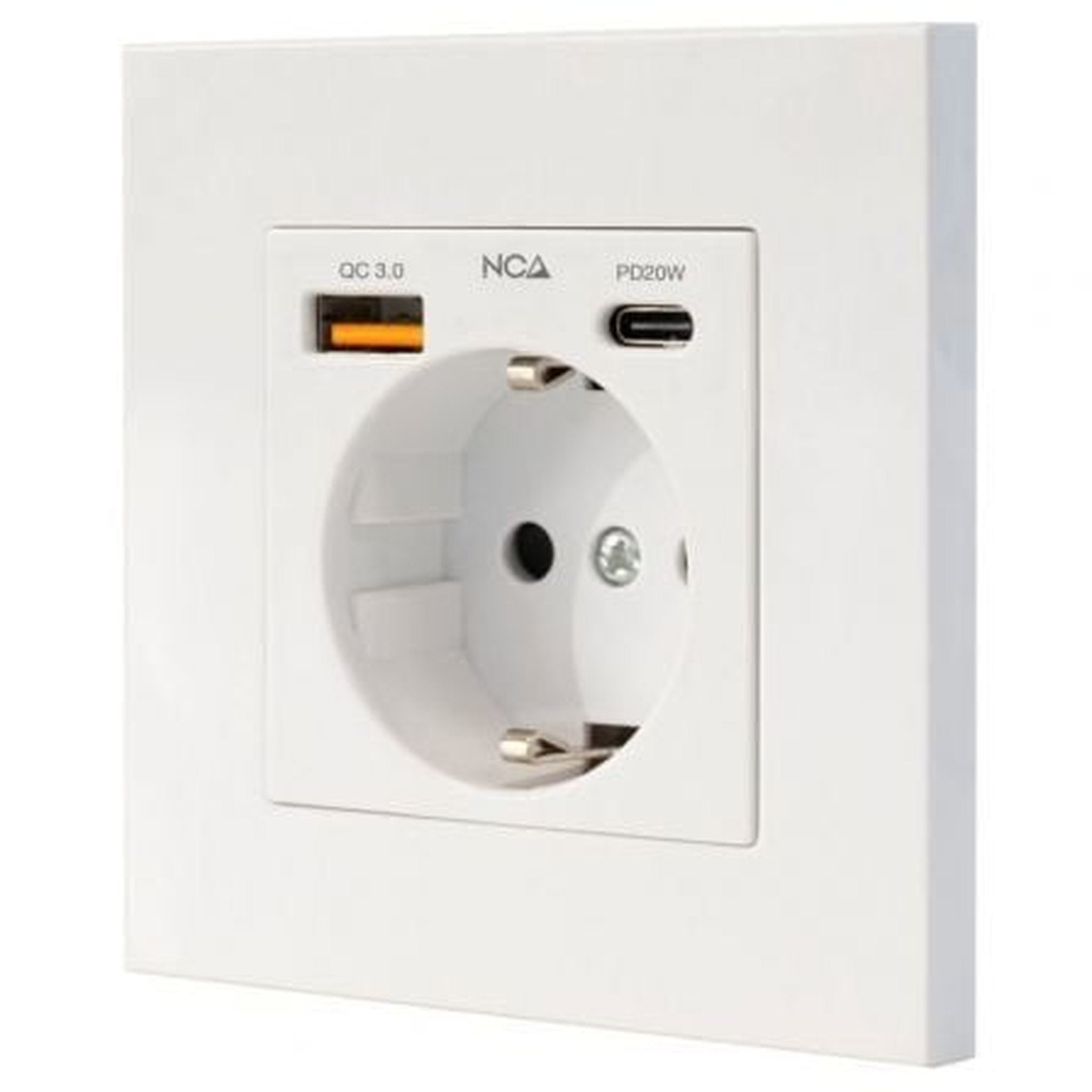 Roseta de Pared Nanocable 10 35 0011/ 1 Schuko/ 1 USB Tipo-C/ 1 USB