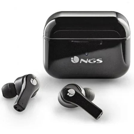 Auriculares Bluetooth NGS Ártica Bloom con estuche de carga/ Autonomía 6h/ Negros - PixelPlaza