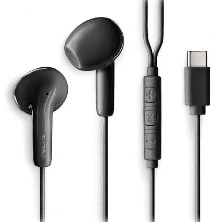 Auriculares Intrauditivos NGS Cross Glide/ con Micrófono/ USB Tipo-C/ Negros - PixelPlaza