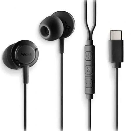Auriculares Intrauditivos NGS Cross Step/ con Micrófono/ USB Tipo-C/ Negros - PixelPlaza