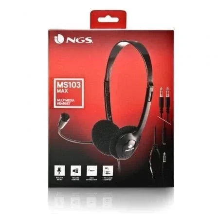 Auriculares NGS MS103 MAX/ con Micrófono/ Jack 3.5/ Negros - PixelPlaza