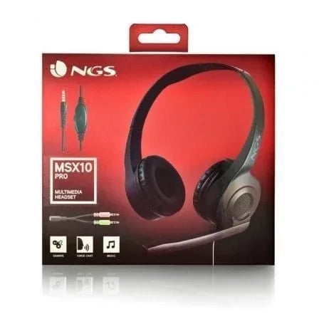 Auriculares NGS MSX 10 Pro/ con Micrófono/ Jack 3.5/ Negros - PixelPlaza