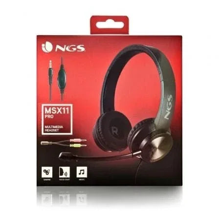 Auriculares NGS MSX 11 Pro/ con Micrófono/ Jack 3.5/ Negros - PixelPlaza
