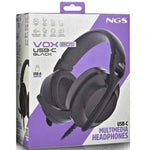 Auriculares NGS VOX805 USB-C/ con Micrófono/ USB Tipo-C/ Negros - PixelPlaza