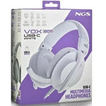 Auriculares NGS VOX805 USB-C/ con Micrófono/ USB Tipo-C/ Blancos - PixelPlaza
