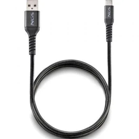 Cable USB 2.0 NGS KNOT-AC/ USB Macho - USB Tipo-C Macho/ 480Mbps/ 1m/ Negro - PixelPlaza