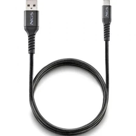 Cable USB 2.0 NGS KNOT-AC/ USB Macho - USB Tipo-C Macho/ 480Mbps/ 1m/ Negro - PixelPlaza