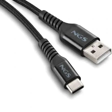 Cable USB 2.0 NGS KNOT-AC/ USB Macho - USB Tipo-C Macho/ 480Mbps/ 1m/ Negro - PixelPlaza