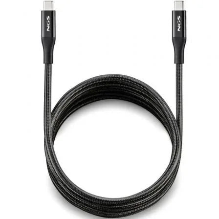 Cable USB 4.0 Tipo-C NGS KNOT/ USB Tipo-C Macho - USB Tipo-C Macho/ Hasta 240W/ 40Gbps/ 2m/ Negro - PixelPlaza