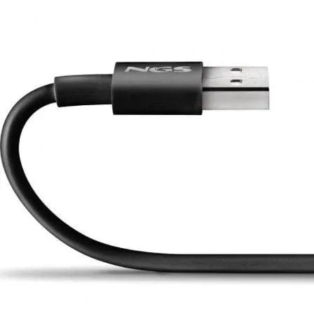 Cable USB 2.0 NGS ZYRO-AC/ USB Macho - USB Tipo-C Macho/ Hasta 15W/ 480Mbps/ 1m/ Negro - PixelPlaza